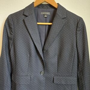EUC Ann Taylor Navy Polkadot Blazer 2